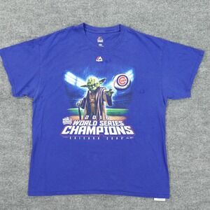 Chicago Cubs Shirt Mens Large MLB Baseball 2016 World Series Champions Star Wars